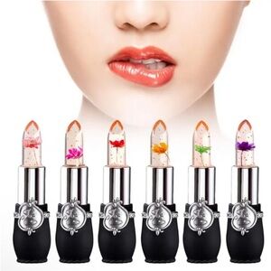 6 Floral Jelly Lipstick Set - Black Case